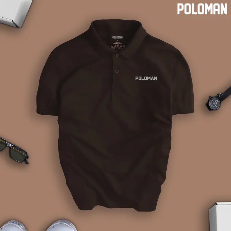 Áo thun POLOMAN nam cổ bẻ BASIC CVC vải cá sấu sang trọng, lịch lãm, thoáng mát - POLOMAN Menswear Top Có Cổ Ngắn Tay Shirt 0