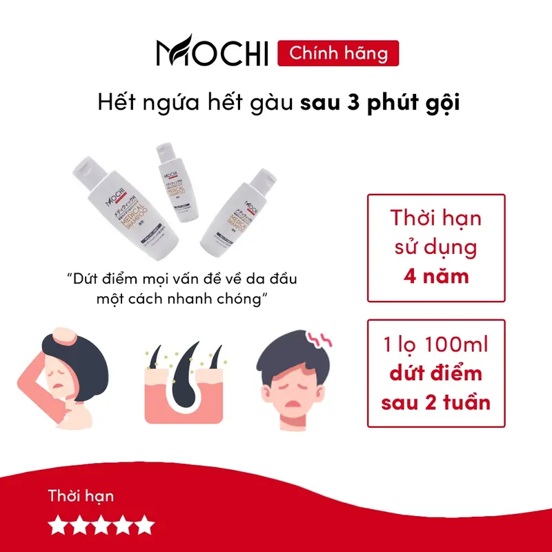 Dầu gội chống gàu Mochi Medical Nhật Bản dầu gội sạch gàu Mochi hết nấm ngứa trong 2 tuần 3