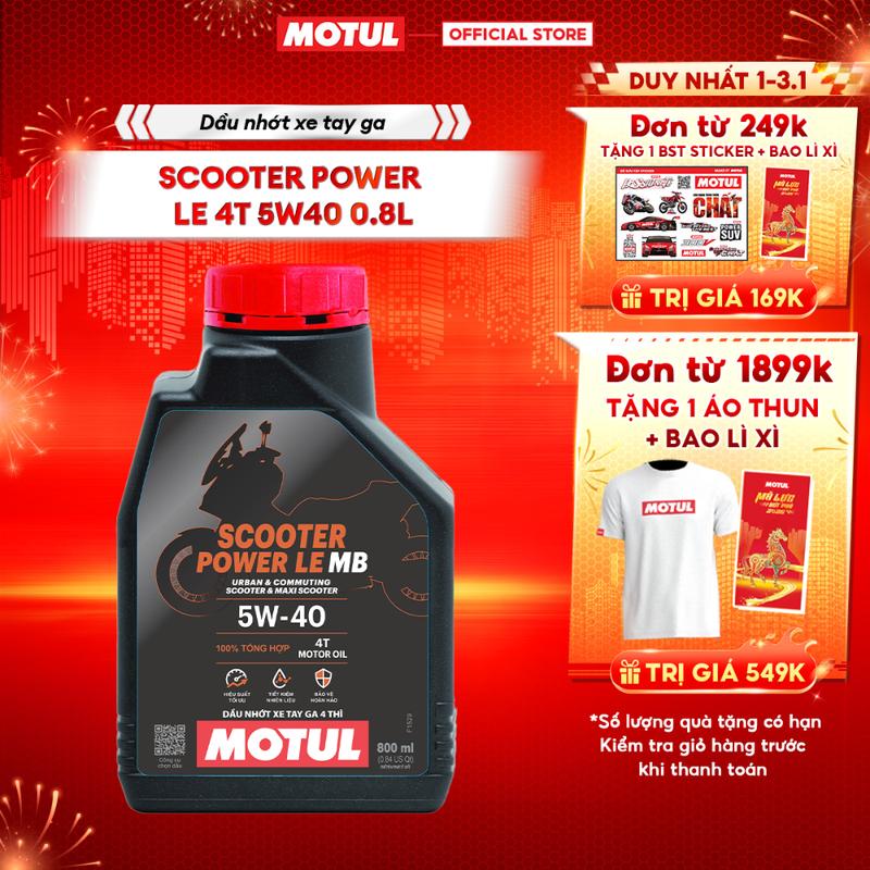  Dầu nhớt xe tay ga MOTUL SCOOTER POWER LE 4T 5W40 1L & 0.8L 