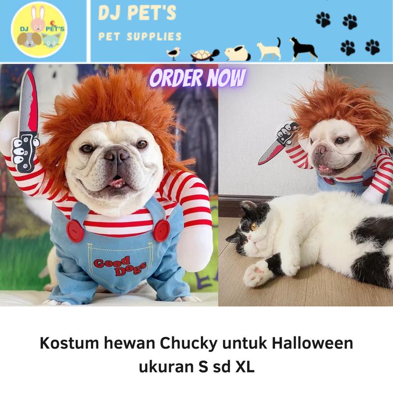 baju anjing dan baju kucing kostum hewan halloween model chucky 1