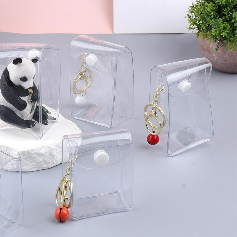Product Introduction of Mini Anime Doll Display Bag Transparent Coin Purse Pendant Square Pouch Organizer Wallet Key Lipstick Earphone Storage Bag 24