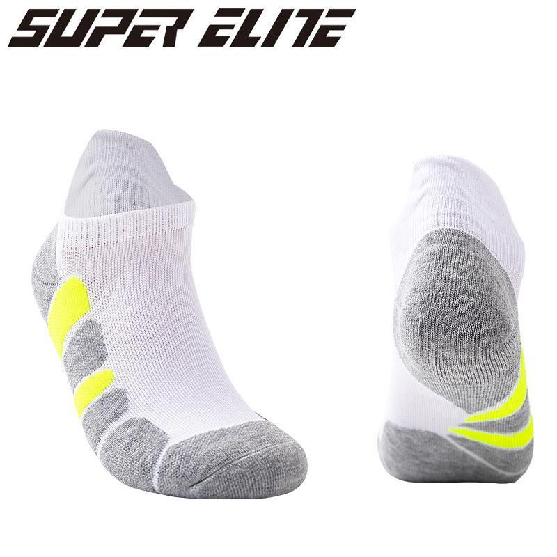 Fashionable color blocking thick sole anti slip and odor proof low cut sports socks, outdoor sports socks, sweat absorbing basketball socks, running fitness socks 2