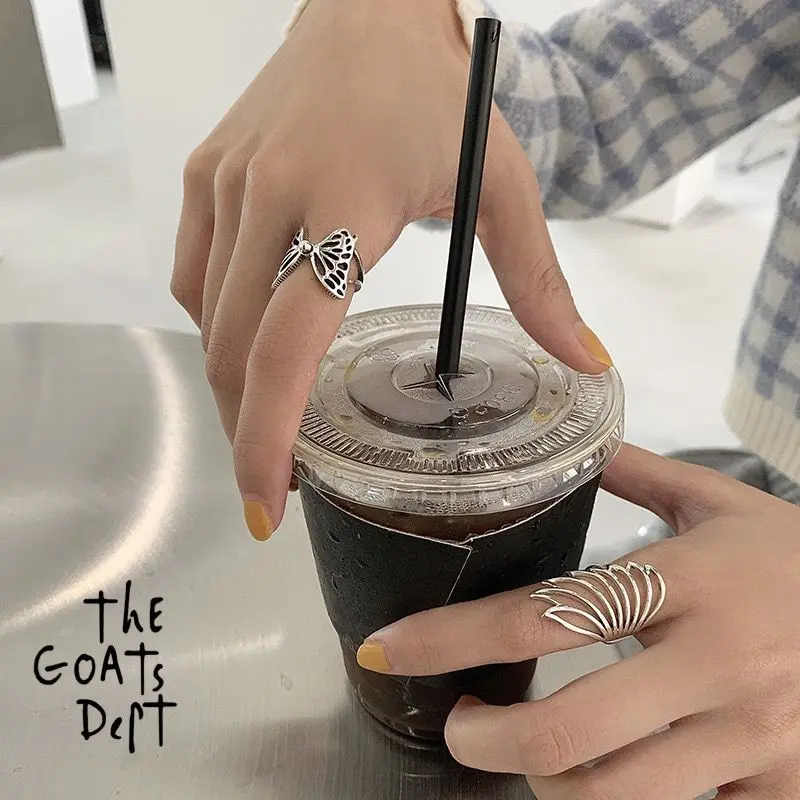 The Goats Dept - Fairy Feather Angel Crawl Ring Original / Tgd1104 cincin sayap peri perak kekinian trendy y2k cyber limiited edition kado unik couple pasangan hadiah unisex stainless titanium steel kpop korean antikarat readystock gosend gojek instant 2