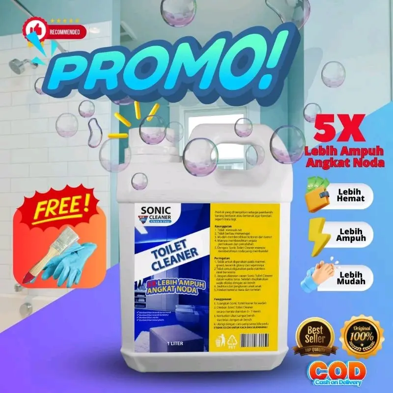 SONIC Toilet Cleaner pembersih kerak toilet keset kamar Pembersih Noda Kerak Toilet Kloset 1 Liter Produk 100% original ampuh Pembersih Kerak Toilet Kemasan 1 Liter / Keramik / Kran / Stainless / Kloset / Cairan Ajaib By Sonic Shower 3