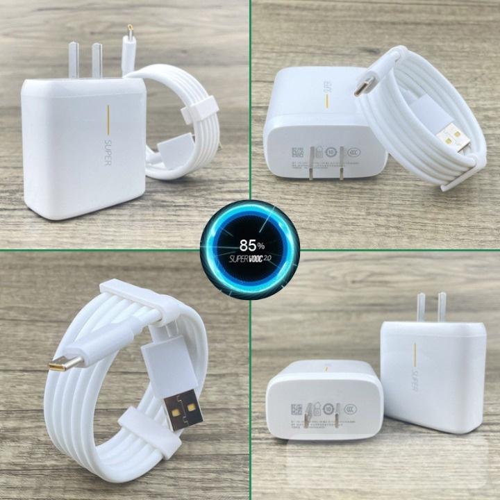 Bộ Sạc Siêu Nhanh 65W Super VOOC Cáp USB to Type C - Chất Lượng Tốt