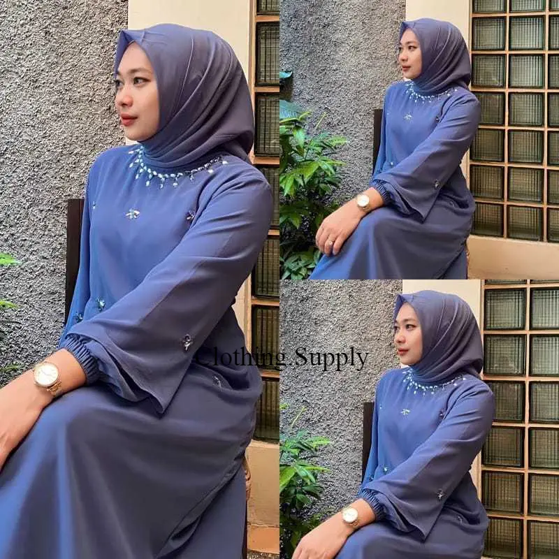 GAMIS MALAYSIA CERUTY FAYZA PAYET DRESS KONDANGAN DRESS PESTA DRESS MALAY TERBARU Muslim Wanita Dewasa Lebaran 2