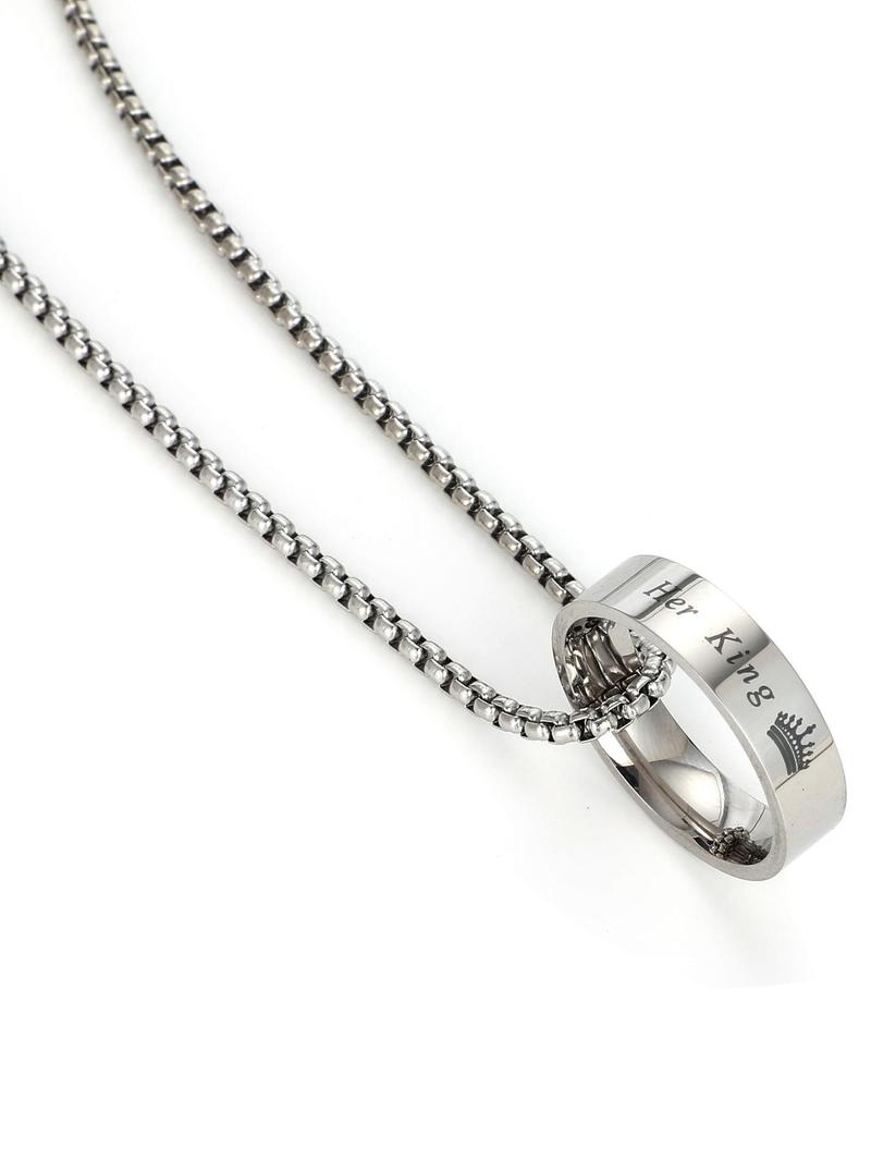 Product Introduction of Couple Elegant Ring Design Couple Pendant Necklace, Trendy Chic Love Romantic Pendant Necklace, Gorgeous Jewelry As Birthday Gift, Streetwear Accessory 7
