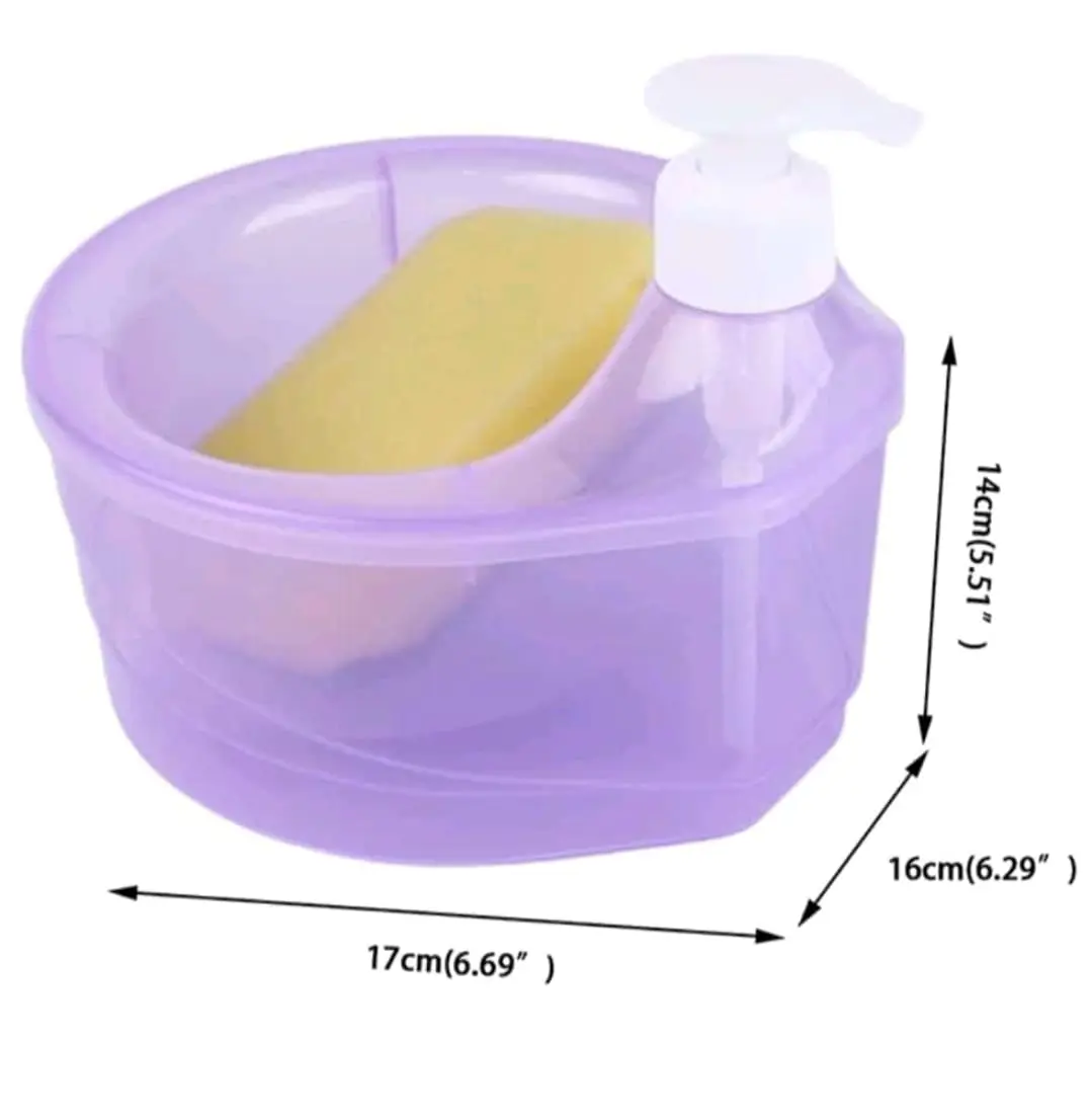 Tempat Sabun Cair Cuci Piring Bentuk Bulat Soap Pump Dispenser 2 in 1