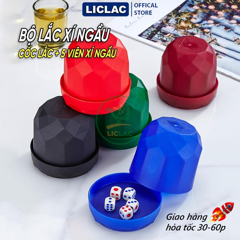 Bộ Lắc Xí Ngầu Beer Club gồm Hộp Lắc và 5 Viên Xí Ngầu - Trò chơi Cốc Lắc Xúc Xắc giải trí (CLXN-M2)