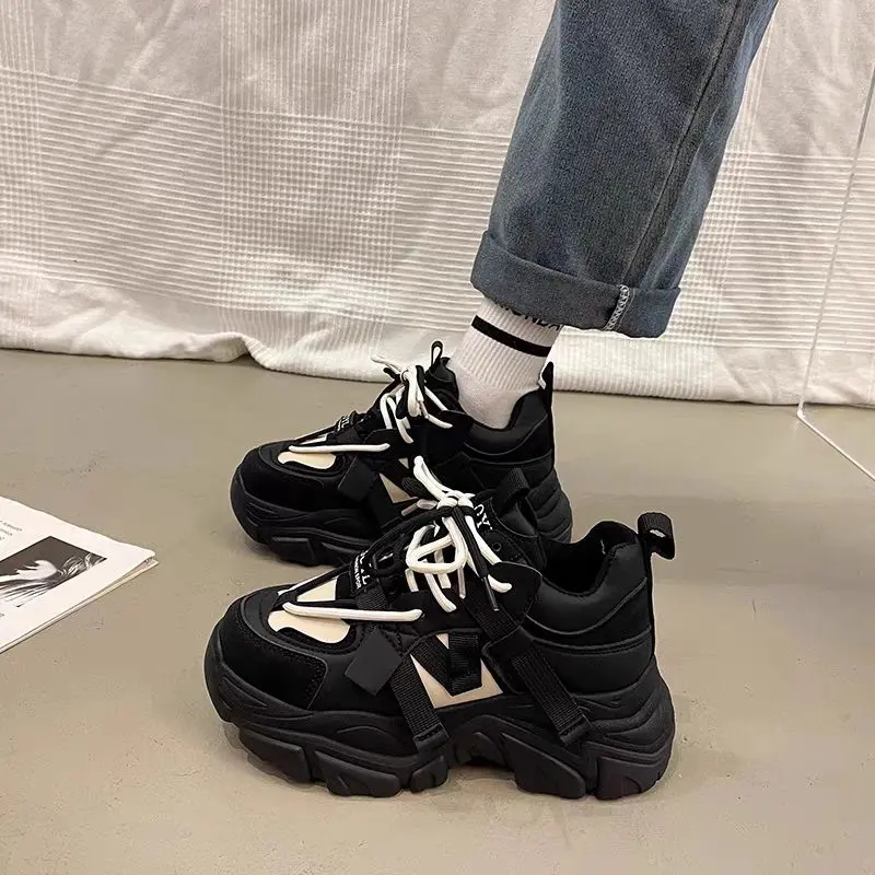 Giày Nữ, Phong Cách Phổ Biến Cho Mùa Lò Xo Năm 2024, Dad Shoes, Đế Dày Nhỏ, Tăng Chiều Cao, Giày Thể Thao Thường Ngày Dễ Phối Đồ Hàng Mới Về, 2024