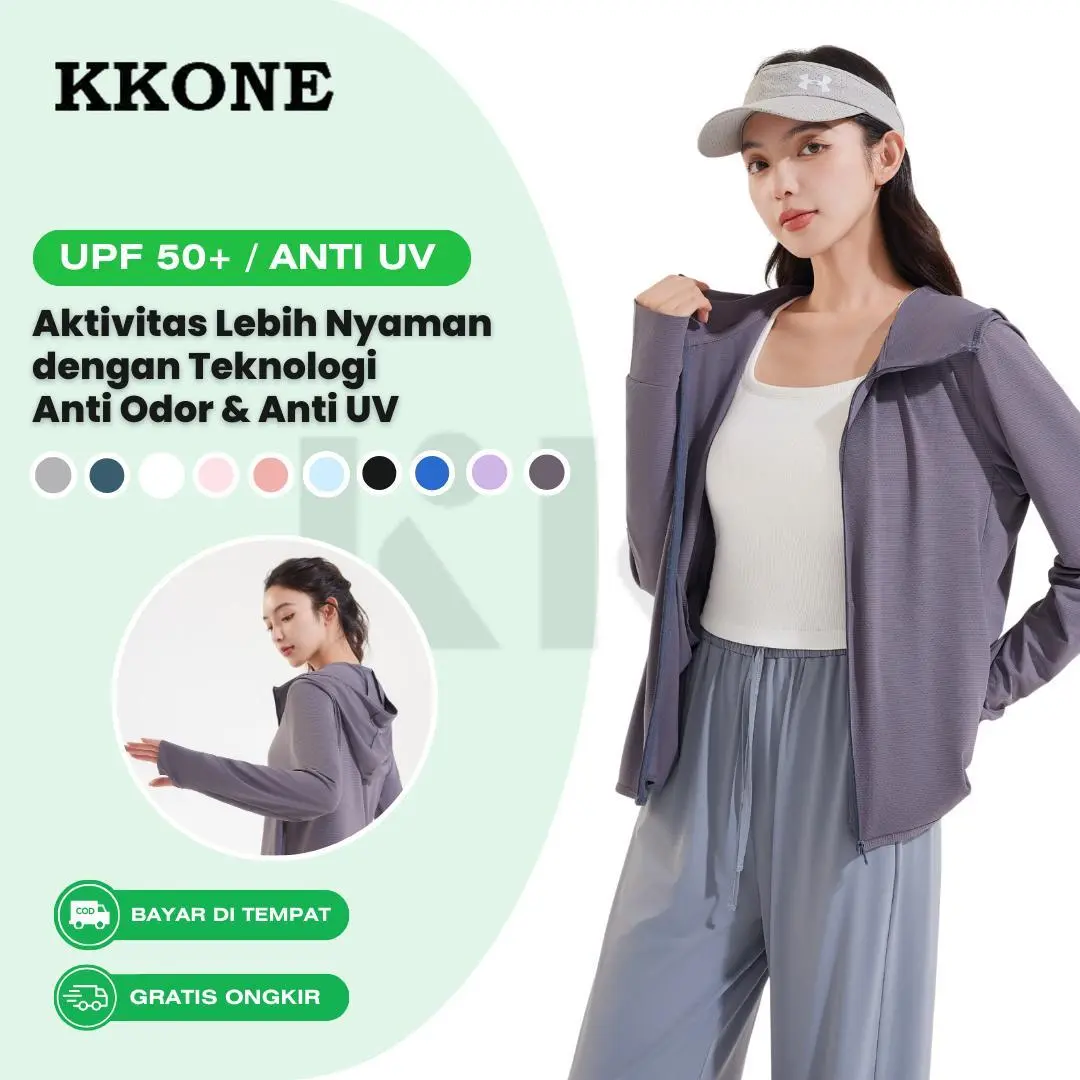 KKONE Jaket Olahraga Anti UV Wanita Baju Olahraga UPF50+ Breathable Outdoor Sport (J001)