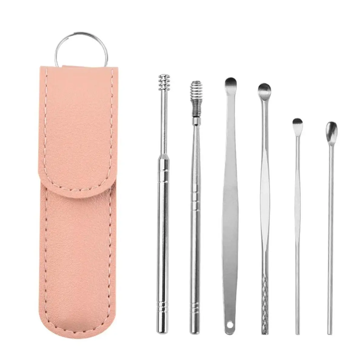 6PCS Ear Wax Removal Tool Earpick Earwax Remover Curette Ear Cleaning Ear Cleanser Spoon Earpick Gift Stainless Storage Steel