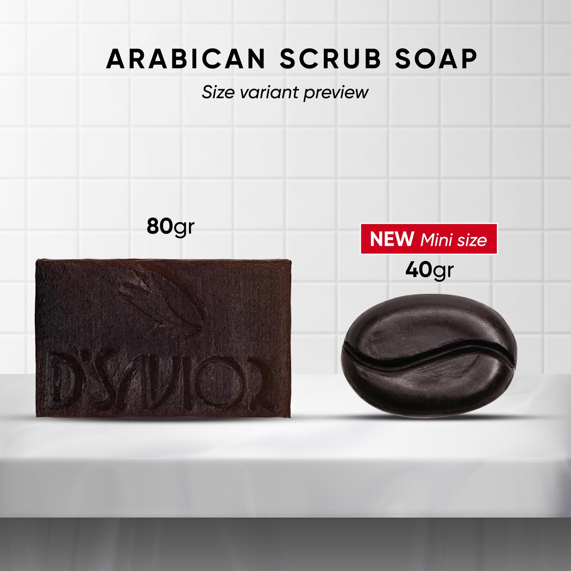 [NEW MINI SIZE] D'SAVIOR Arabican Scrub Soap 40gr Mini Size | Sabun non SLS untuk Bekas Luka, Jerawat, Kulit Kering