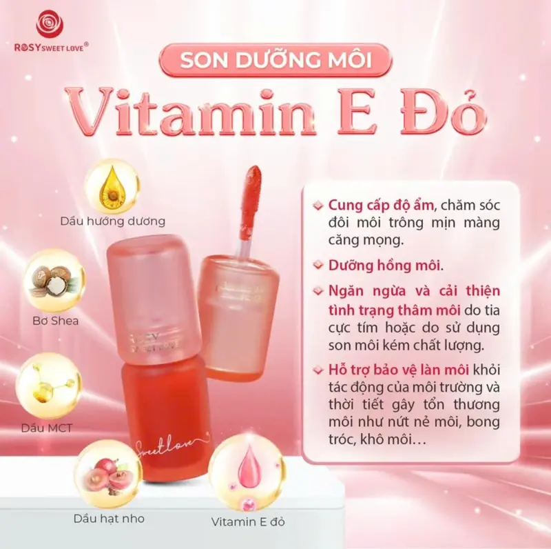 [TẶNG BỘ GƯƠNG CỌ KIM TUYẾN] COMBO 1 Son Dưỡng + 1 Son Sáp Rosy Siêu Lì giữ màu 2-4h, Mềm mịn môi bền màu chính hãng 1