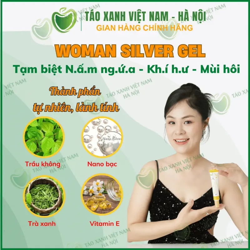 Gel Nano bạc Woman Silver Gel tặng 5 bơm   vệ sinh phụ nữ  Táo Xanh Việt Nam Hàng chính hãng 5