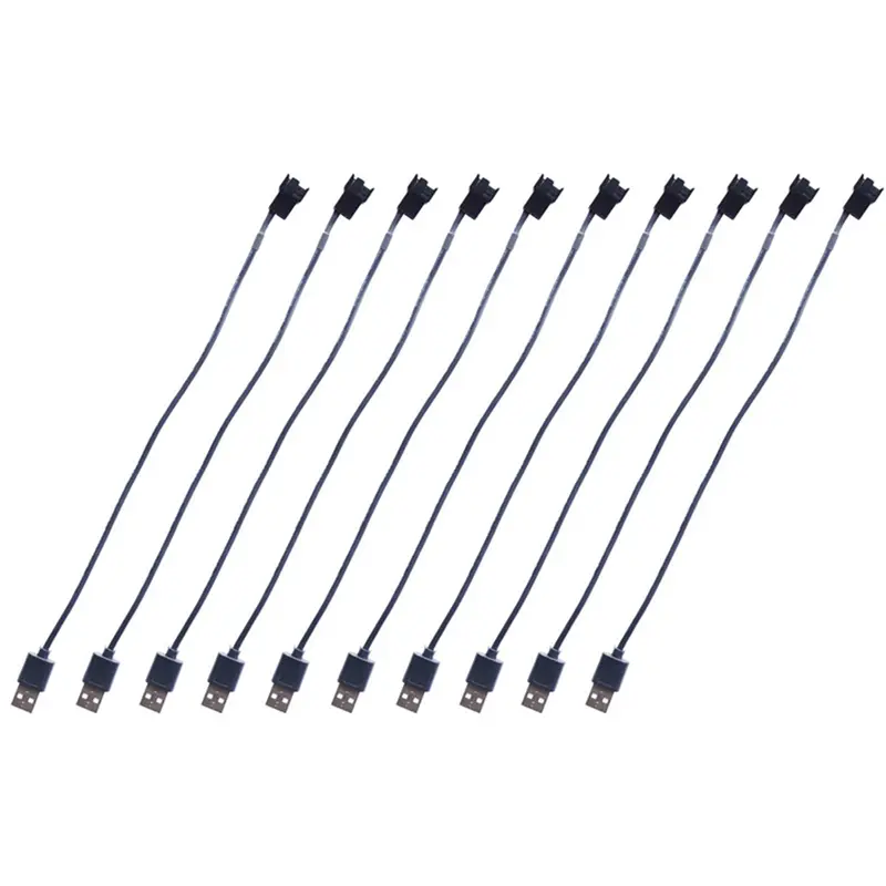 10Pcs USB To Computer CPU Fan Cable USB To 4 Pin Fan Adapter Cables 5V 50CM Computer Fan Power Cable Connector