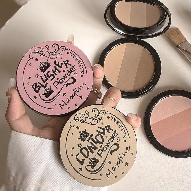 3 Colors Contouring Blush Powder Palette Cosmetic Long Lasting Natural Stereoscopic Face Shading Powder Contour Powder Palette 0