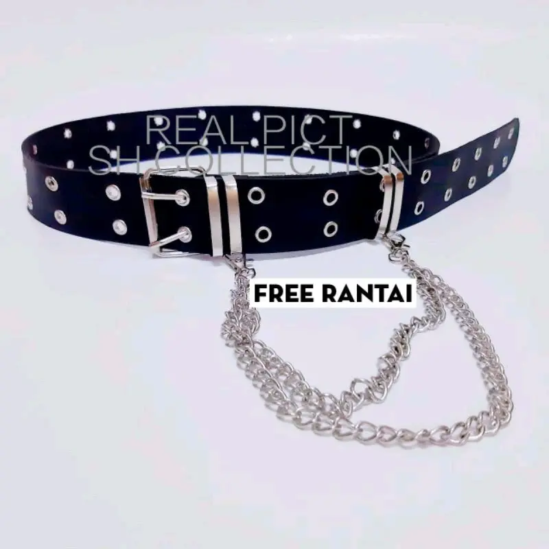 Belt eyelets strady free rantai tali pinggang wanita fashion kulit  round buckle Aksesoris Laki-laki Perempuan 0