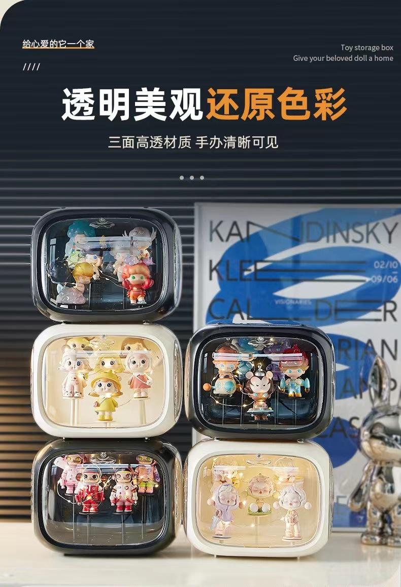 Product Introduction of Blind Box Figurine Storage Box with Light Desktop Display Stand Acrylic Cartoon Plastic Space Capsule 6