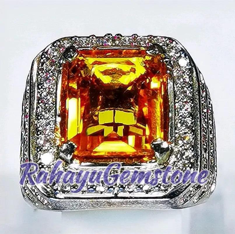 Cincin Pria Yellow Yakut Petak Natural
