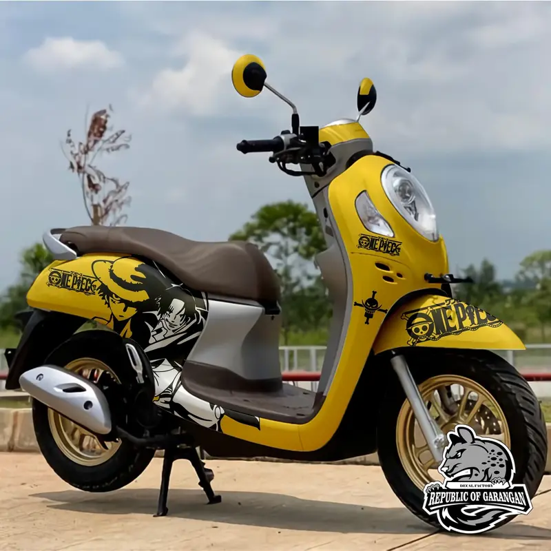 Decal stiker sticker motor New Scoopy / scoopy fi 2010-2022 full body costum sticker luffy one-piece Motorcycle 0
