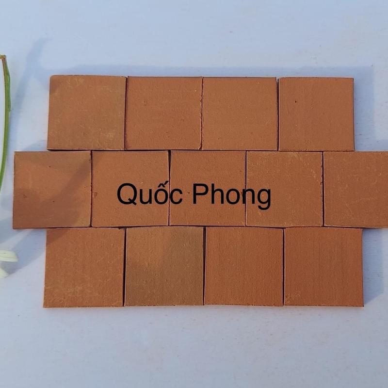 100viên- Gạch lót sàn mini 21*21*2mm - Gạch đất sét nung mô hình tiểu cảnh