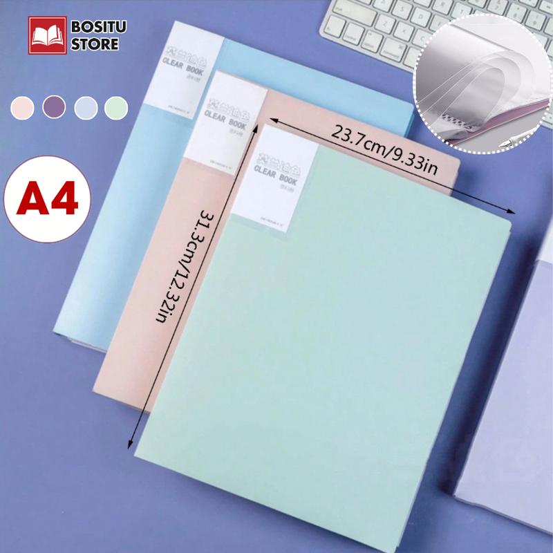  Bìa Nhựa File Lá Học Sinh Clear Book A4 Pastel 30 40 60 Lá Trong Suốt - Lưu Giữ Bài Thi Hồ Sơ Văn Phòng _ Bositu Store 