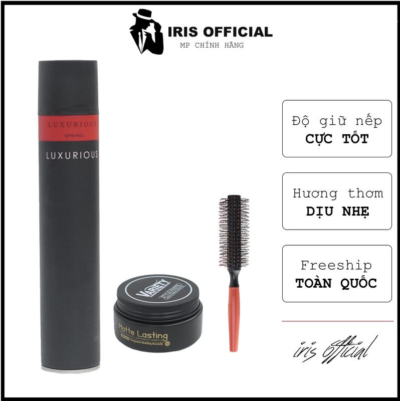 Combo Sáp vuốt tóc Variety + gôm + lược Pomade keo vuốt tóc nam nữ