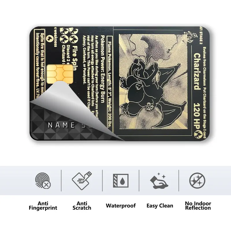 Credit Card Skin Sticker, 4 Counts/set Ultra-thin Skin Vinyl No Residue Sticker, Waterproof & Scratch Resistant Bank Card Skin Protector 2