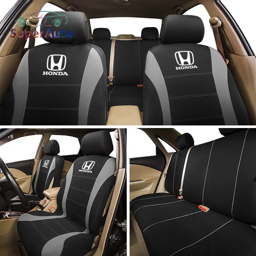 Sarung kerusi kereta SuperAuto untuk Honda, set lengkap, Pelindung tempat duduk kereta, aksesori dalaman kereta