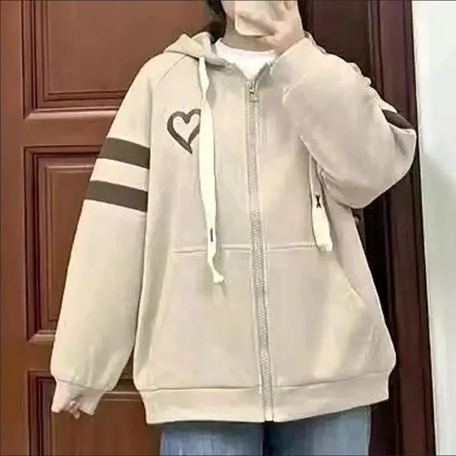 FIX LOVE 2 STRIPE - JAKET HOODIE WANITA OVERSIZE