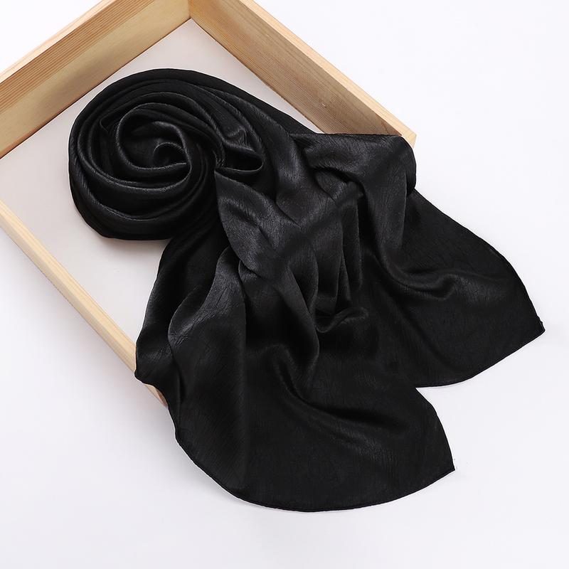 Product Introduction of Pashmina hijab Malaysia New Artificial Silk Silky Satin Scarf Women's Shawl Toe Cap Headscarf 18
