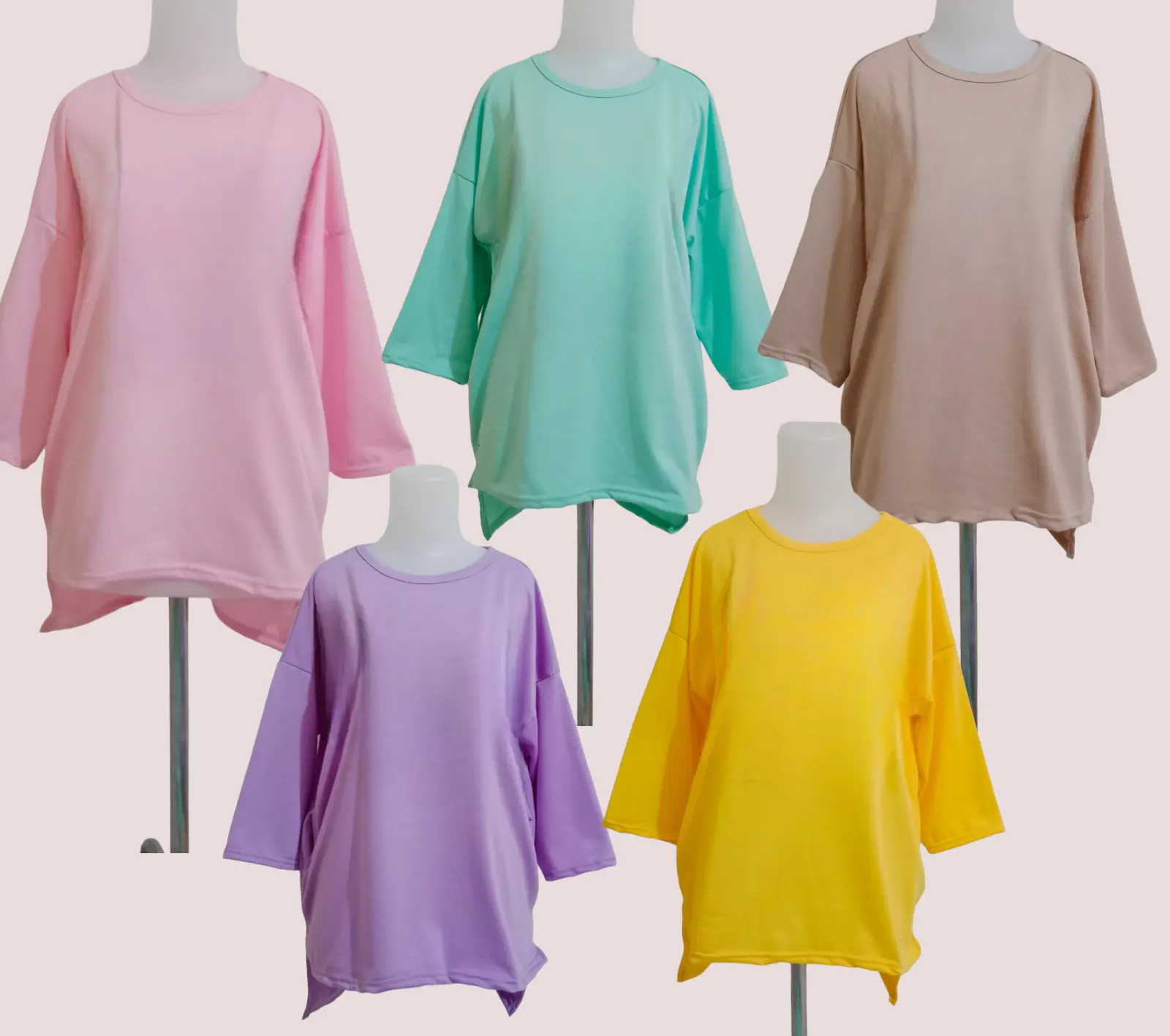 HOKKY JOY KAOS OVERSIZE SLEBEW WANITA POLOS Motif Nyaman Baju  Santai Variasi Panjang