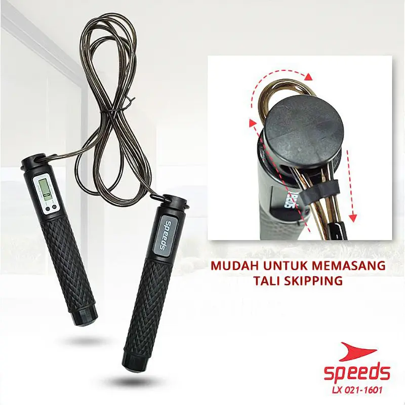 SPEEDS 2 in 1 Tali Skipping / Skipping Spring Lompat Tali Jumping Rope Dengan Tali dan Tanpa Tali Outdoor Dengan Alat Hitung Otomatis 021-1601 6