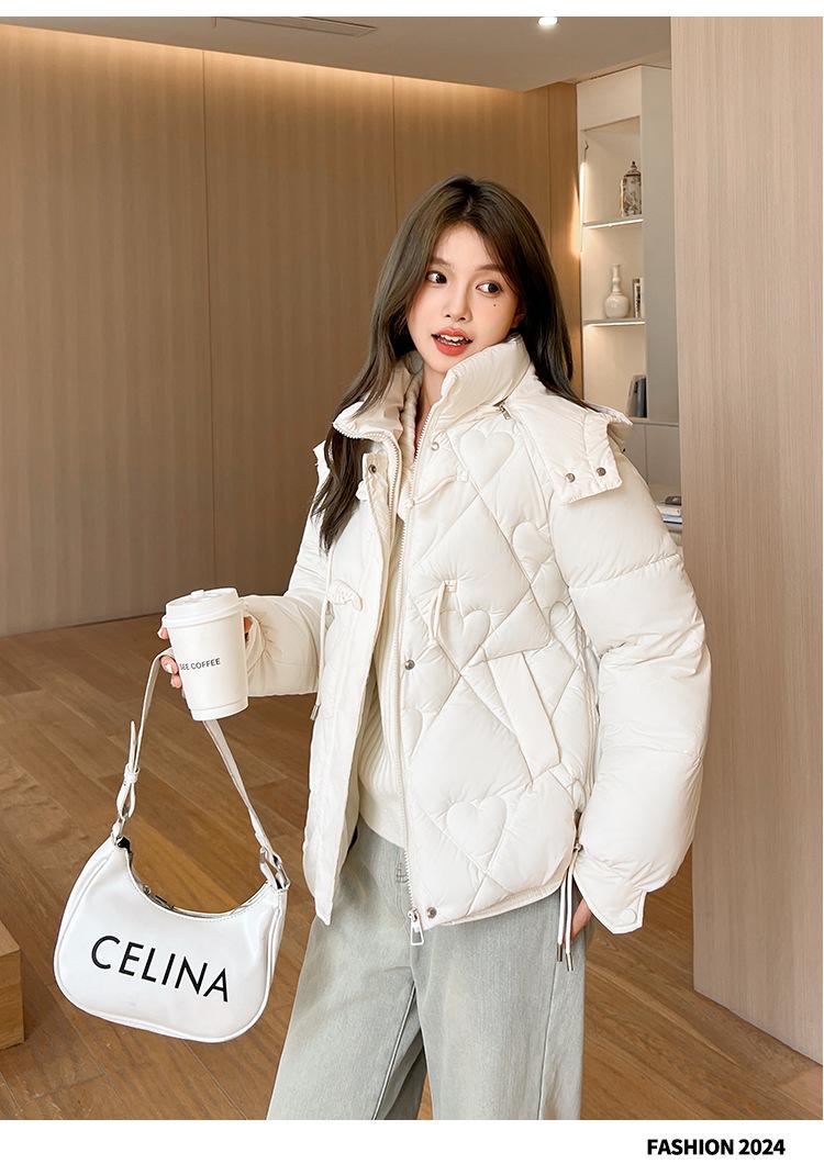 Product Introduction of Fashion Short Cotton-Padded Coat for Women Autumn and Winter New 2024 Korean Style Solid Color with Match Cotton Coat Jacket Thickened Padded Jacket Outer Wear 24