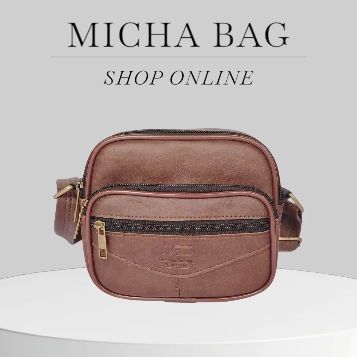 túi xách nam nữ da Pu TT106 Đeo Vai Nhung Đồng túi đeo chéo nam chongnuoc Bag túi đeo chéo  nam