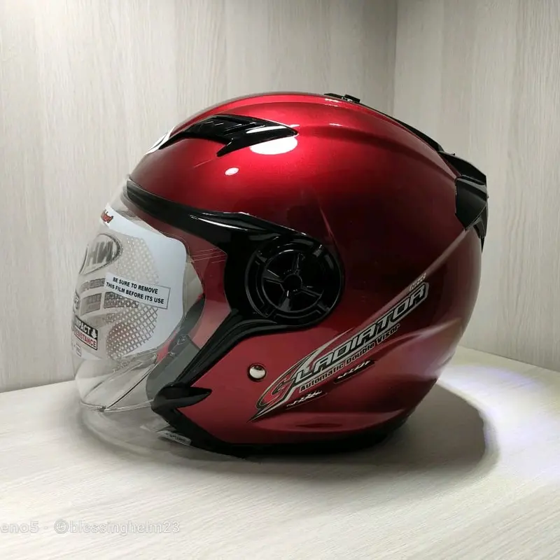 NHK GLADIATOR SOLUD VARIASI WARNA HELM OPEN FACE DOBLE VISOR 2
