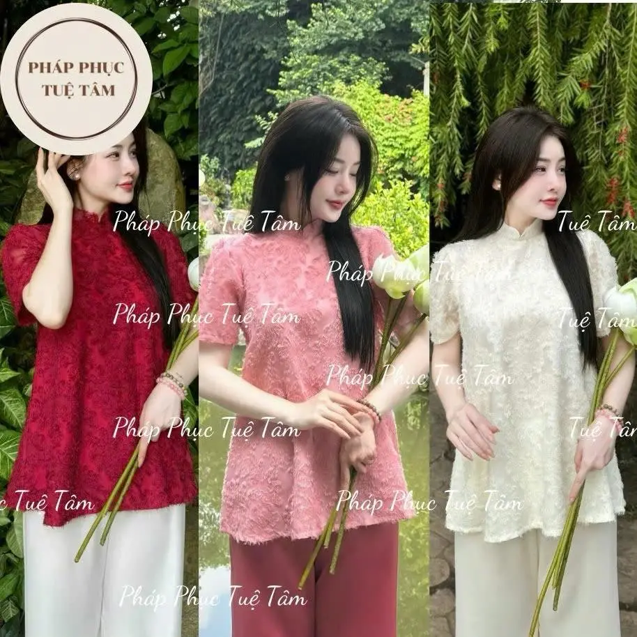 Set bộ đồ cho nữ Áo cách tân YẾN PHỤNG vạt xòe lông vũ mềm mại điệu đà Top Đồ Lam