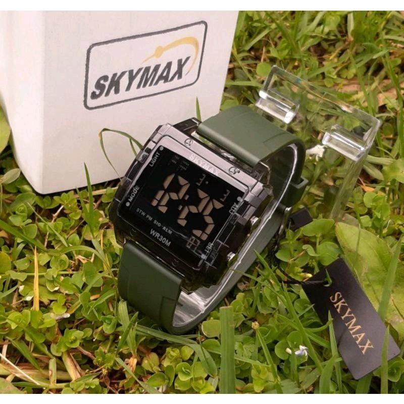 (ORIGINAL 100%) JAM TANGAN WANITA/PRIA SKYMAX 2119G ANTI AIR RUBBER 4