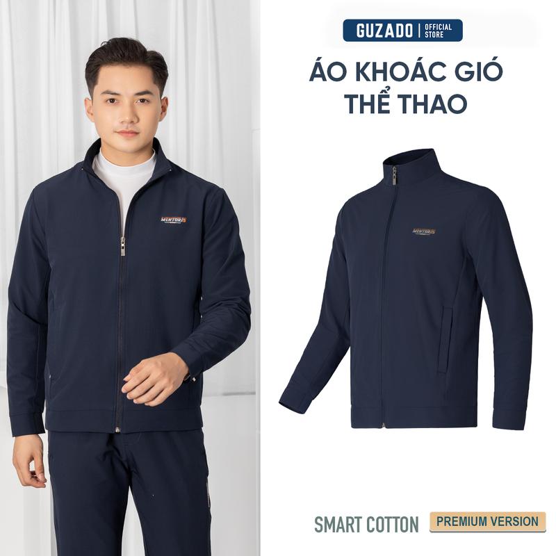 Áo Khoác Gió Nam GUZADO Cao Cấp 2 Lớp Dày Dặn Giữ Nhiệt Tốt Thiết Kế Basic Dễ Phối Đồ MAG2401R