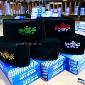 peci Songkok NU Anak Laki-Laki Original Bahan Buldru Peci Nu Hitam Non Ac Kopiyah Nu Hijau Kopyiah Nu Merah putih Kopiyah Nu Kuning Peci Logo NU tinggi 9 Dewasa Muslim Motif Nyaman