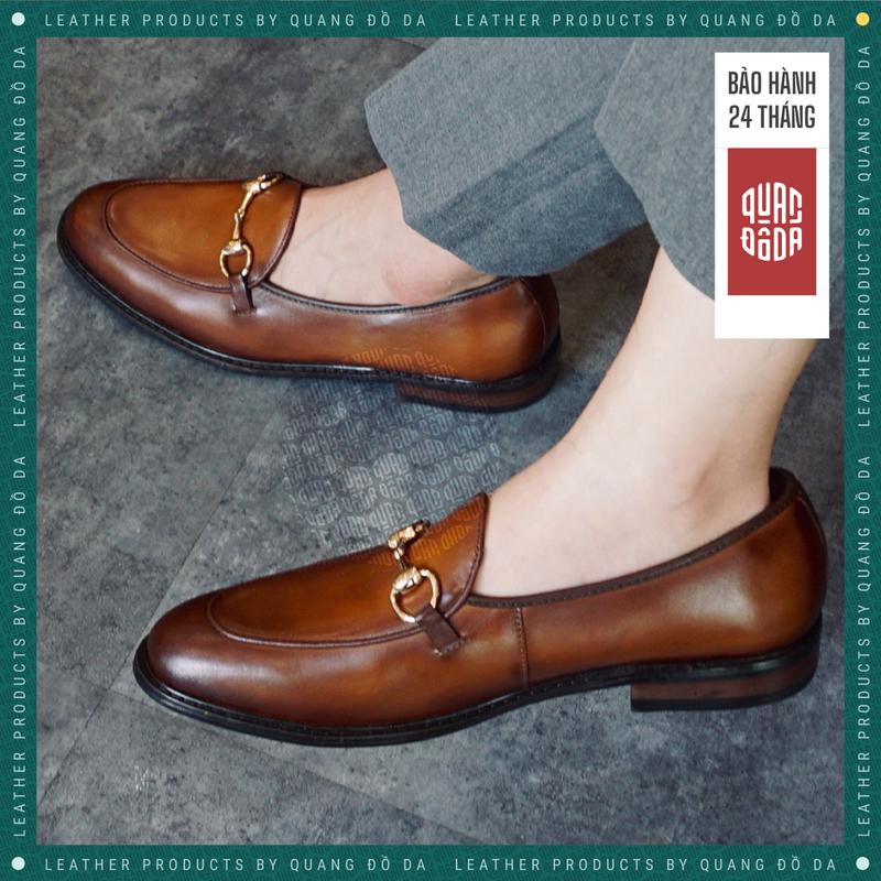 Product Introduction of Giày Loafer Nam Da Bò Thật Cao Cấp Đế Phíp Gỗ Màu Nâu Bò LFP_01A, Bảo Hành 24 Tháng, Đế Khâu Chắc Chắn | Quang Đồ Da 9