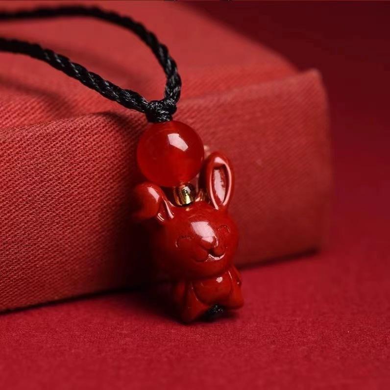 Product Introduction of 202512   Zodiac Necklace Cinnabar Anping Necklace Children Adult Necklace Purple Gold Sand Pendant 1