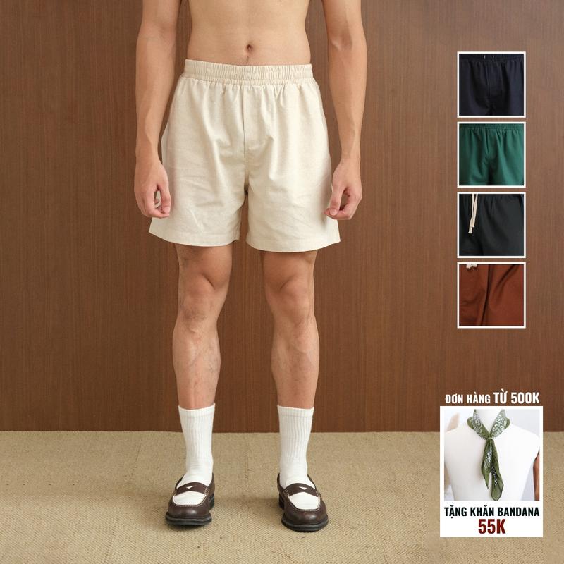 [SALE GIỮA THÁNG] Quần shorts đùi nam vải linen form relax phong cách tối giản - Nomad Linen Shorts Menswear Cotton