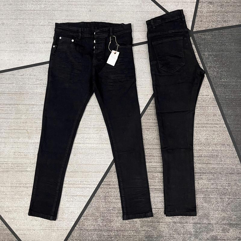 Quần Jean Pơ Pồ đen trơn dập nhăn tang lụa bản super 4 cúc hottrend có bigsize từ 40 đến 110kg Menswear Pants