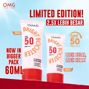 [NEW!] OMG OH MY GLOW UV Barrier Sunscreen SPF 50 PA++++  60 ml - Sunscreen - Mencerahkan dengan kandungan Serum Vit B3+C+E - Cepat Meresap