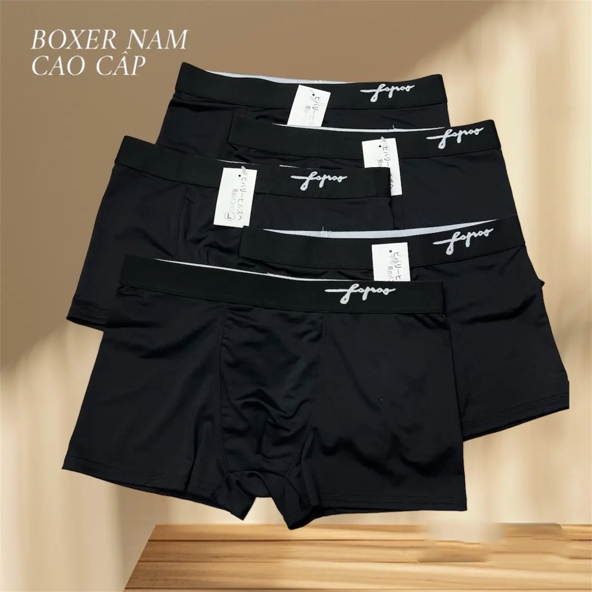 (COMBO 5 CHIẾC ĐEN) QUẦN SỊP THUN LẠNH THOÁNG MÁT Boxer Quần Boxer Nam Menswear