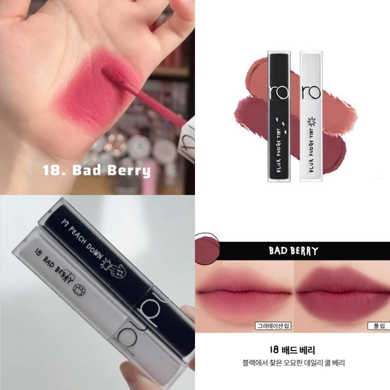  Son Romand Blur Fugde Tint 18 Bản Vỏ Đen son Romand Blur 18 Bad Berry Hồng Tím Đất 