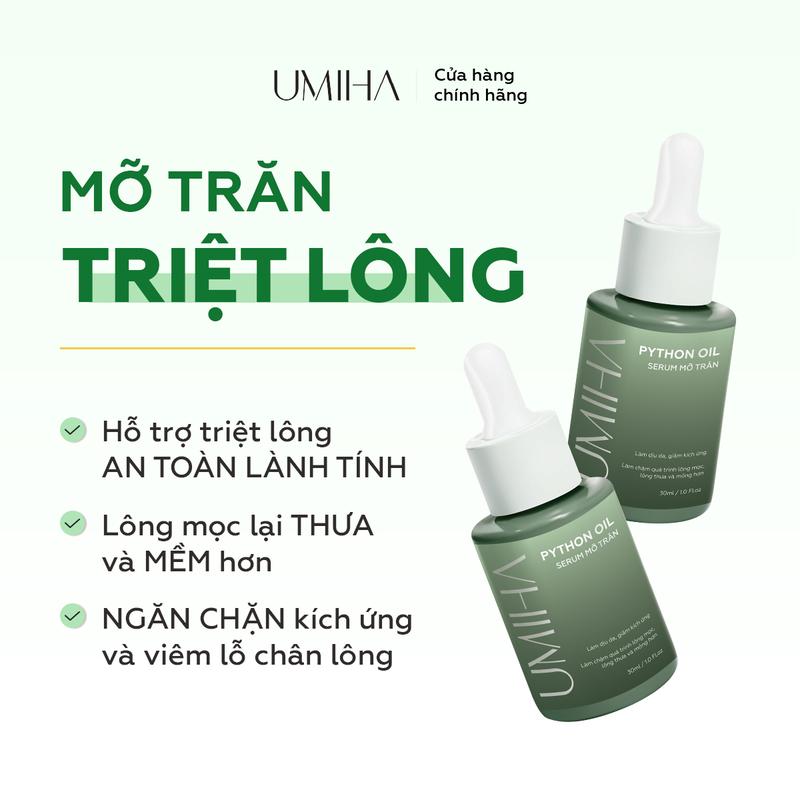 Mỡ trăn triệt lông UMIHA 30ml giúp ức chế mọc lông sau khi dùng kem tẩy, sáp wax lông Women Nữ