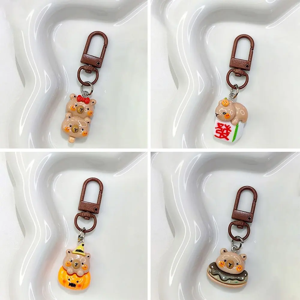 Fashion Resin Capybara Keychain Kawaii Bags Accessories Backpack Decorative Accessories Bag Decor Gift